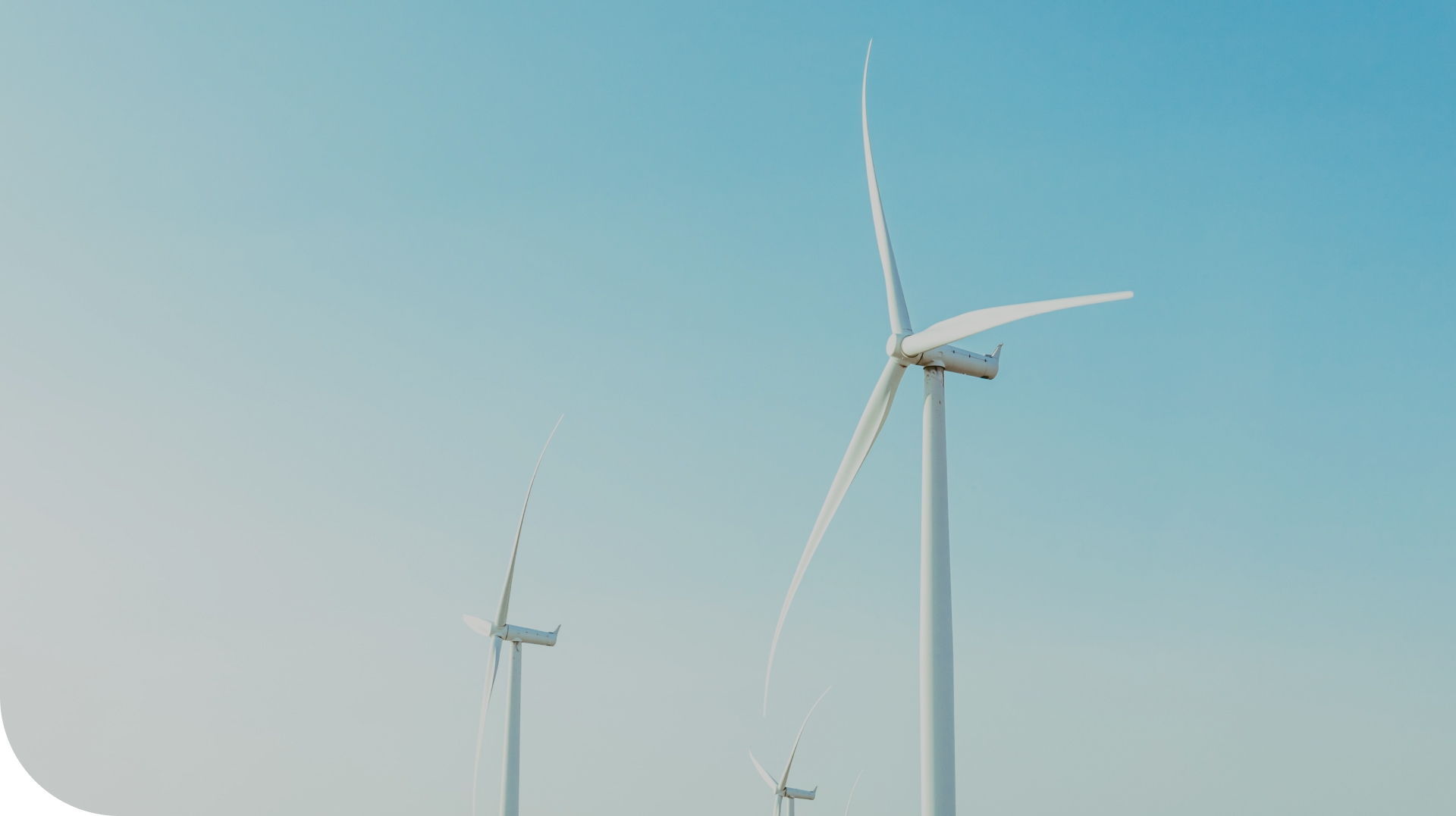 Wind turbines with a clear blue sky